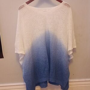 J Jill Sweater Cloak - Ombre Blue to White - LIKE NEW CONDITION!!